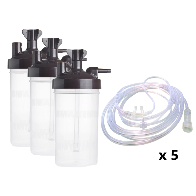 5 canulas 3 vasos everflo canulas y vasos caoncentrador de oxigeno